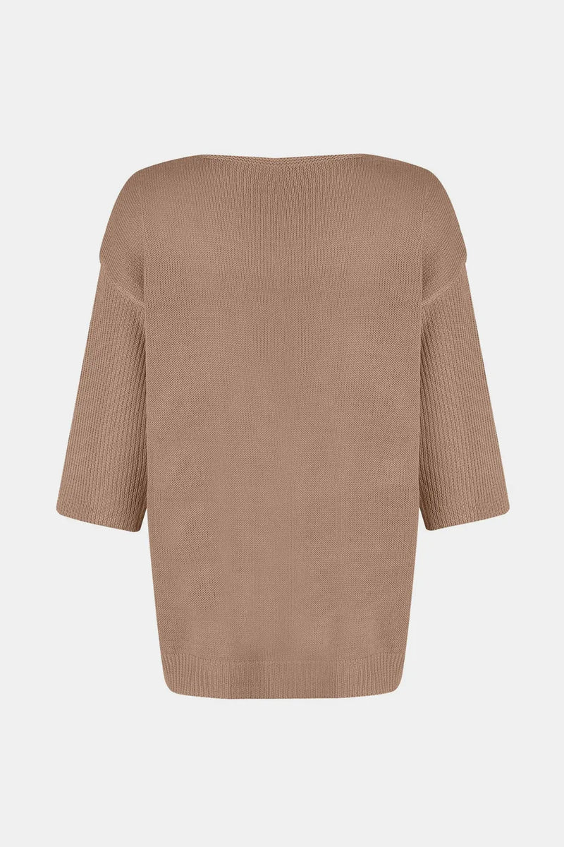 V-Neck Three-Quarter Sleeve Knit Top 6