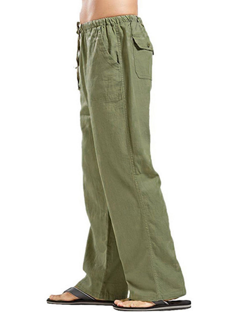 Men's Full Size Drawsting Straight Leg Pants Plus Size 12