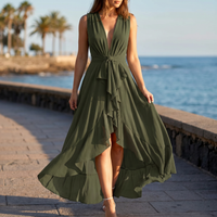 Vestido Verena de Fiesta con Volantes y Escote en V