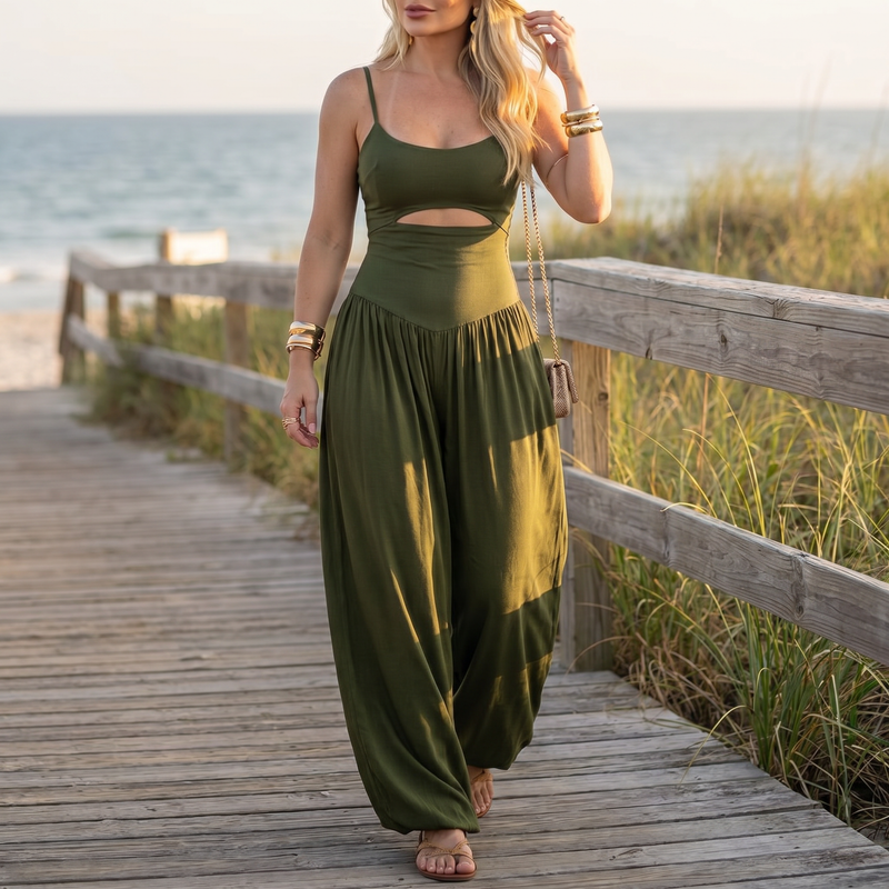 Drapey Wide-Leg Cami Jumpsuit — lifestyle