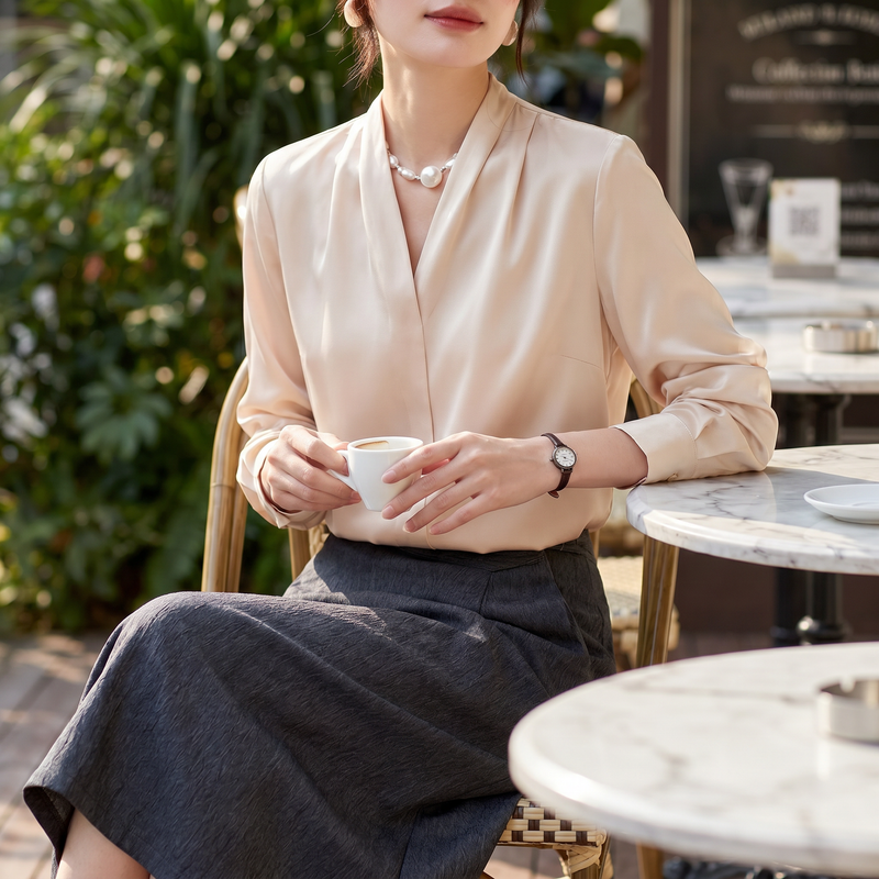Crinkle Chiffon Blouse — lifestyle