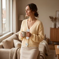 Faye Camellia-Button Knit Sweater