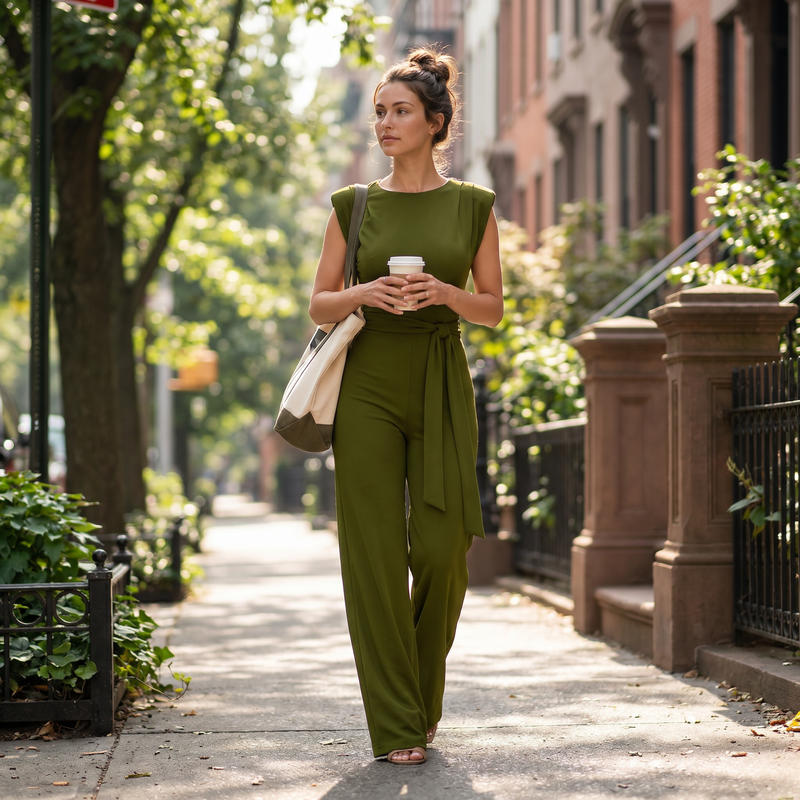 Saffron Tie-Waist Wide-Leg Jumpsuit — lifestyle