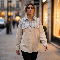 Iris Corduroy Plaid Shacket