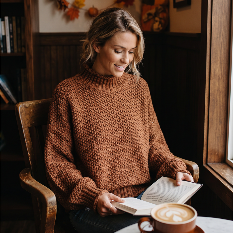 Romy Turtleneck Knit Sweater — lifestyle