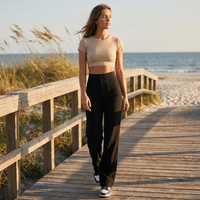 Pantalones de Pierna Ancha de Cintura Alta Zadie