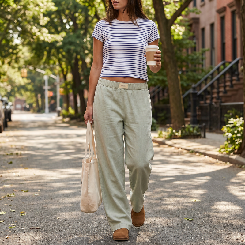 Mara Striped Wide Leg Pants — lifestyle