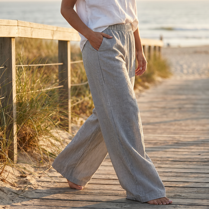 Lena Striped Pocket Pants — lifestyle