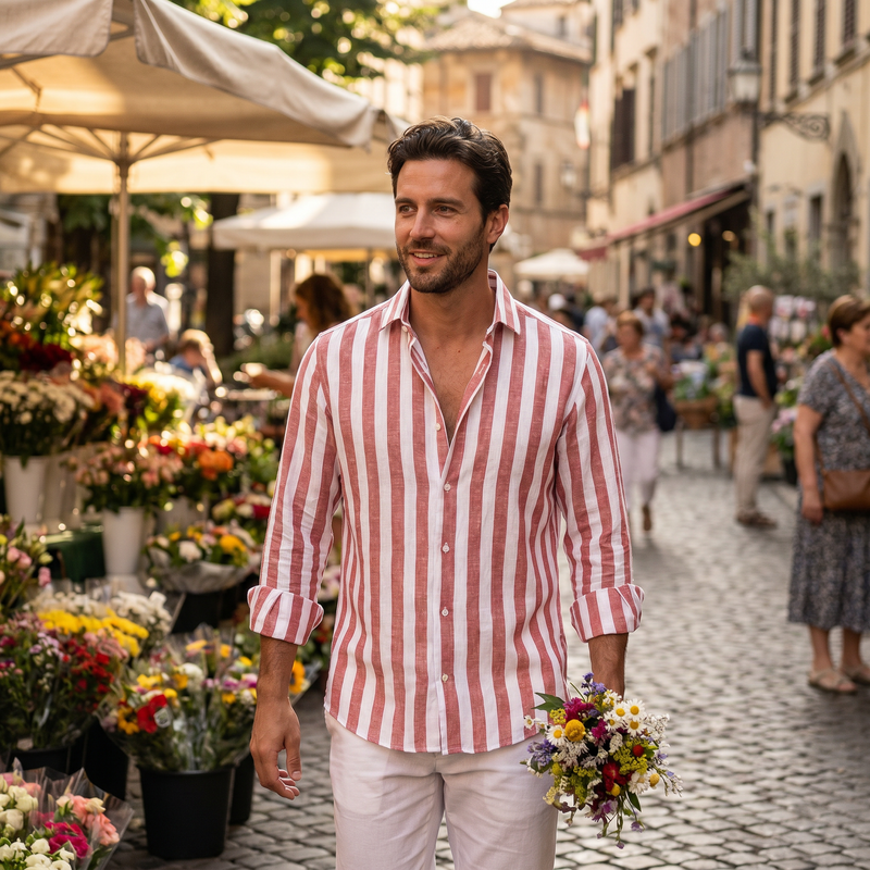 Harbor Striped Long Sleeve Shirt — lifestyle