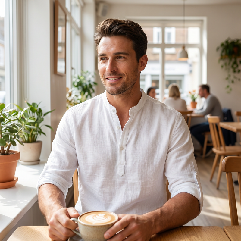 Stone Stand Collar Shirt — lifestyle