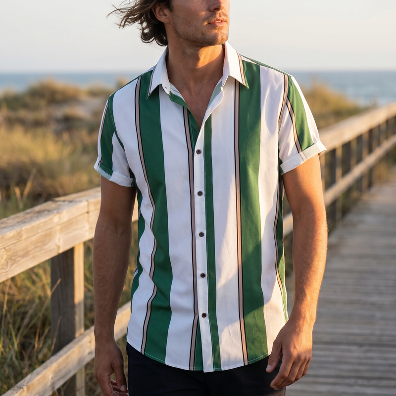 Reed Striped Short Sleeve Shirt — lifestyle