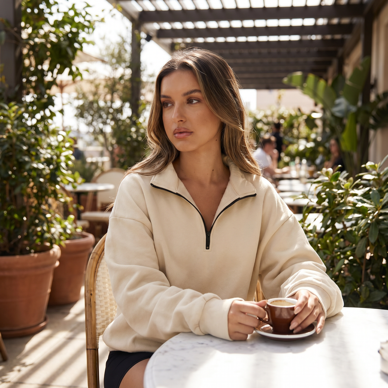 Sloane Zip-Collar Sweatshirt — lifestyle