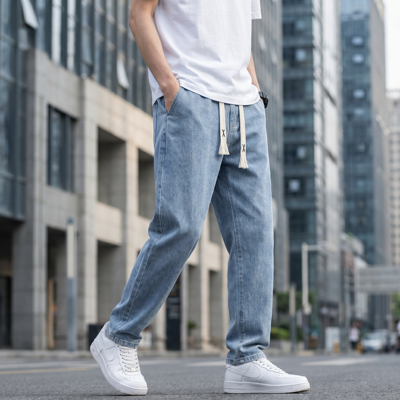 Iver Drawstring Wide-Leg Jeans — lifestyle