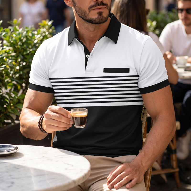 Owen Striped Chest-Pocket Shirt — lifestyle