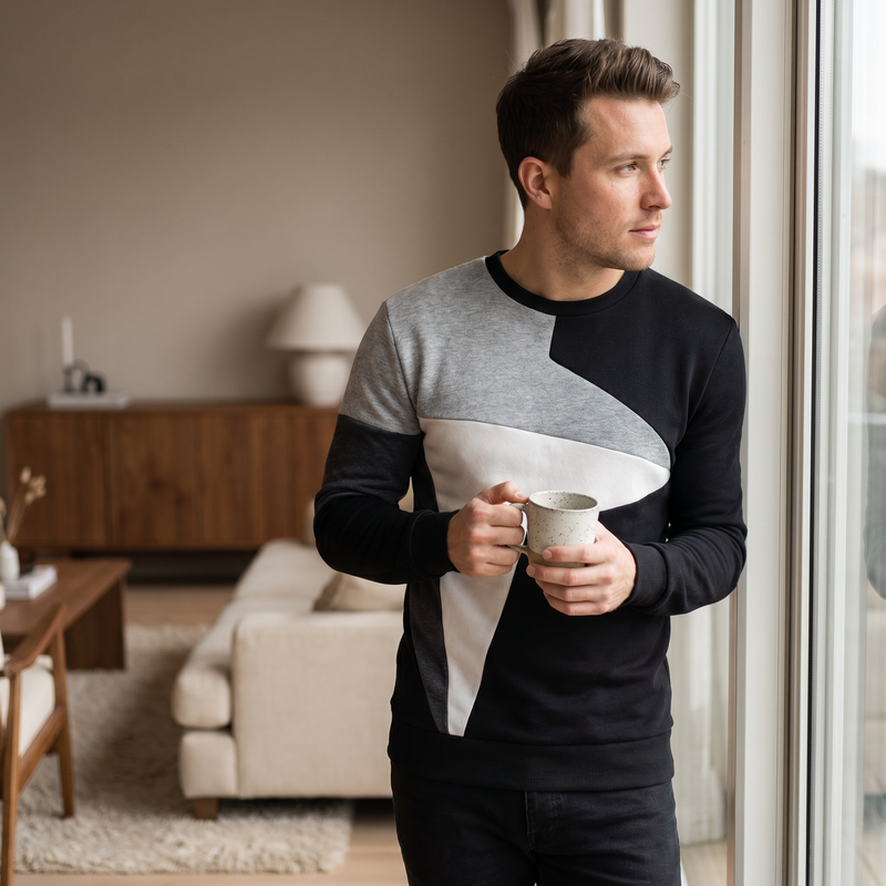 Theo Printed Knit Pullover — lifestyle
