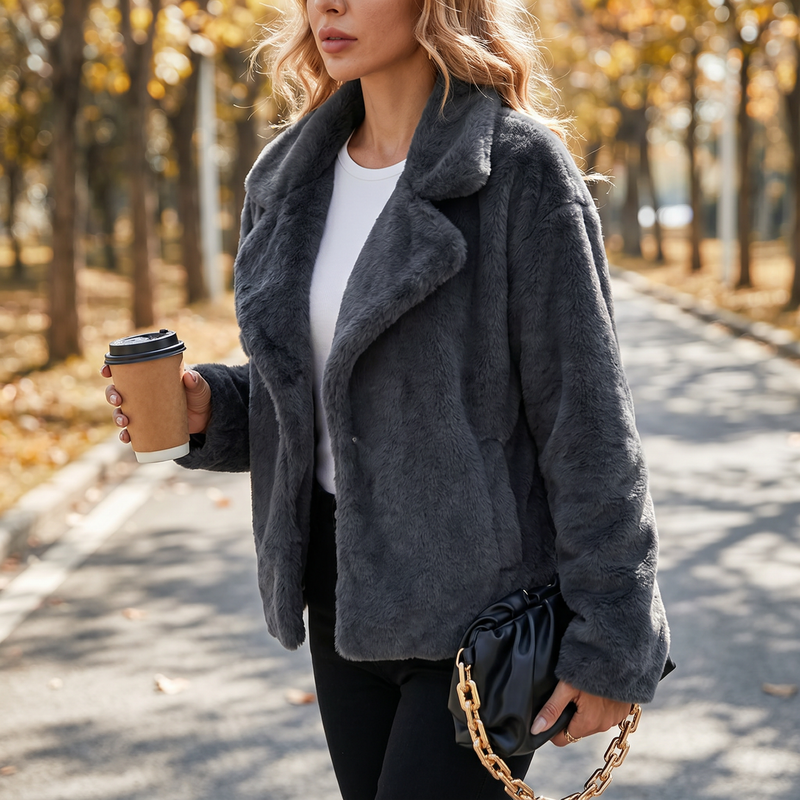 Ivy Lane Plush Open Front Dropped Shoulder Jacket — lifestyle
