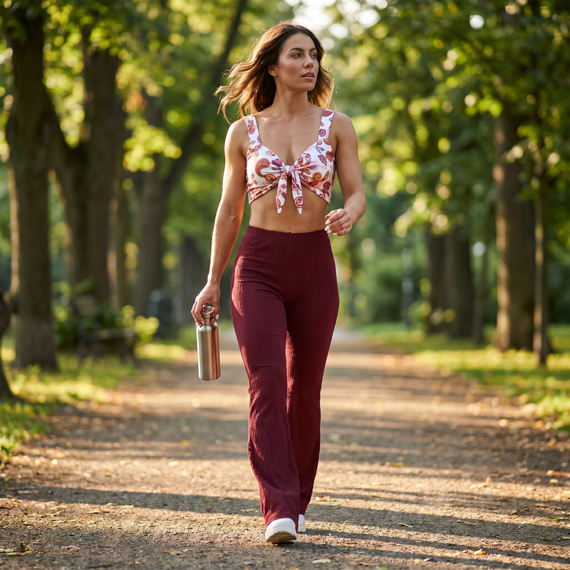 Full Size High-Waist Flare Active Pants Plus Size — lifestyle