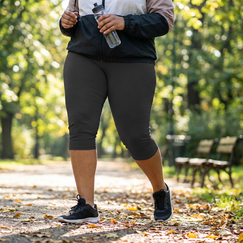 Full Size Cropped Casual Leggings Plus Size — lifestyle