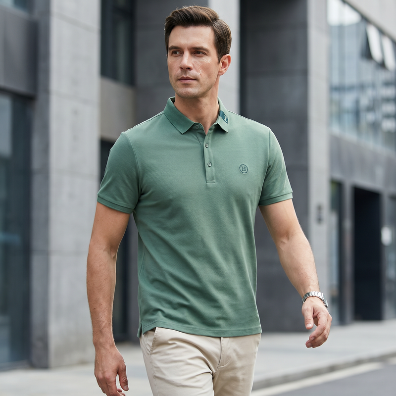 Men's Plus Size Classic Short Sleeve Polo Shirt — lifestyle