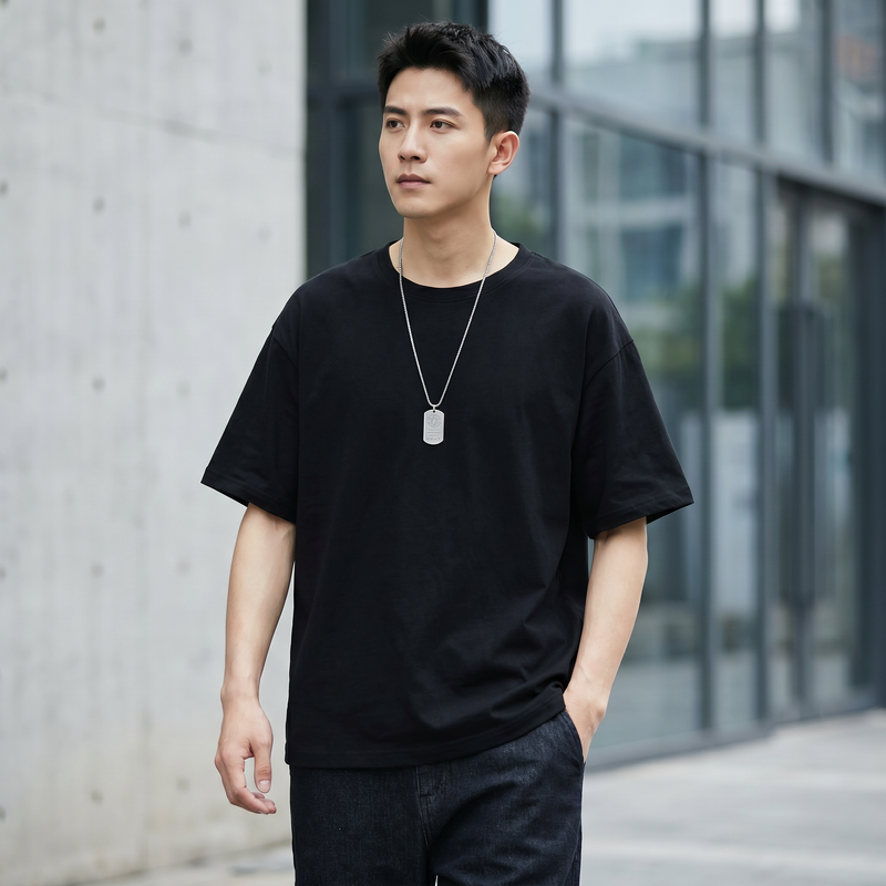 Men's Round Neck Short Sleeve T-Shirt — lifestyle