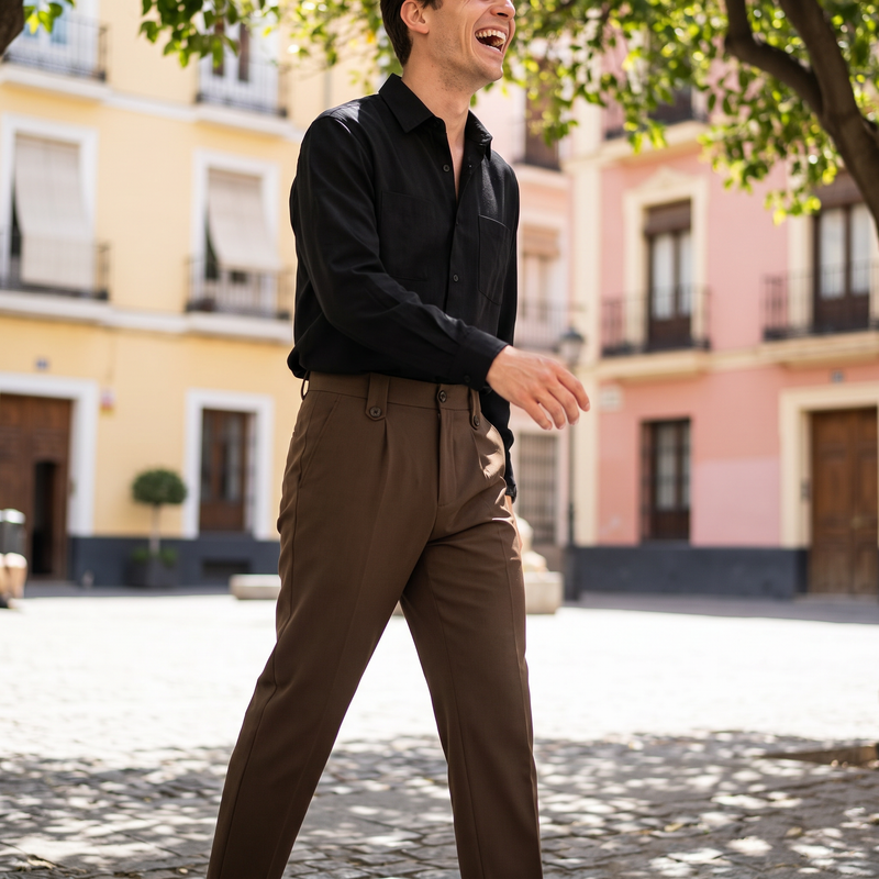 Men's Slim Fit Ankle-Length Dress Pants — lifestyle