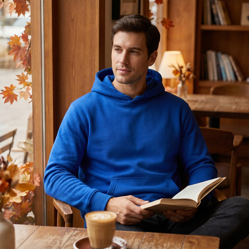 Men's Kangaroo Pocket Long Sleeve Hoodie Plus Size — lifestyle