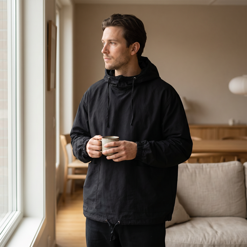 Men's Loose Fit Drawstring Hoodie — lifestyle