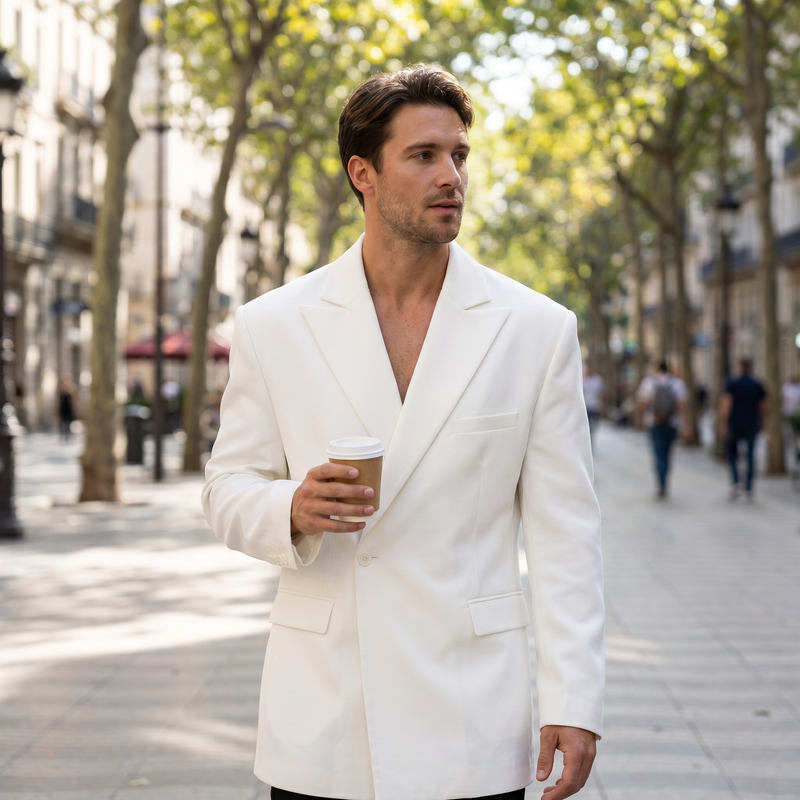 Bennett Retro Lapel Blazer — lifestyle