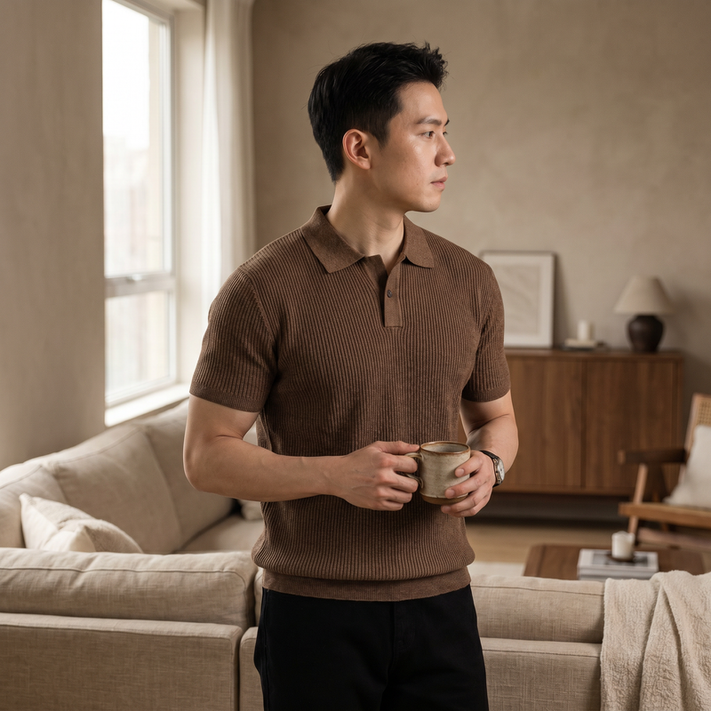 Knit Piqué Polo — lifestyle