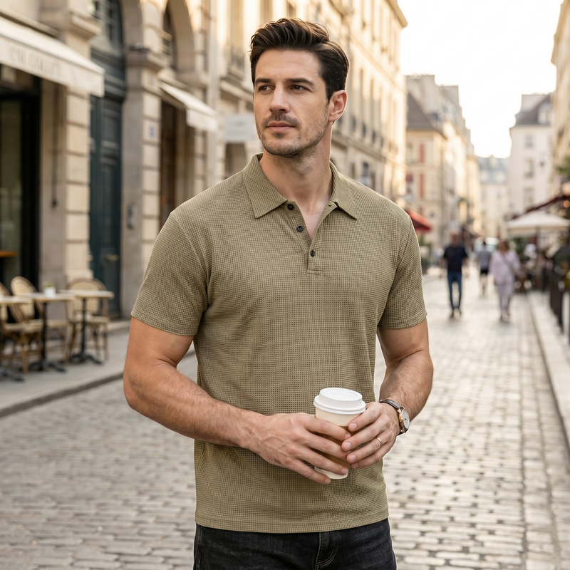 Ice-Silk Lapel Polo — lifestyle