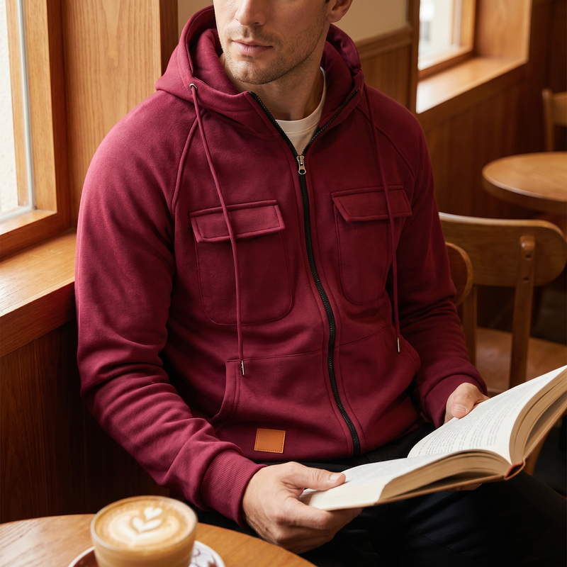 Utility Stand-Collar Hoodie — lifestyle