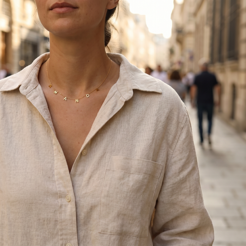 Initial Pendant Necklace — lifestyle
