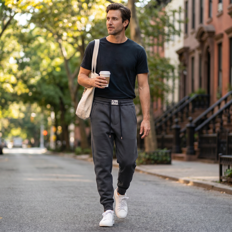 Men's Plus Size Drawstring Jogger Sweatpants with Pocketed — lifestyle