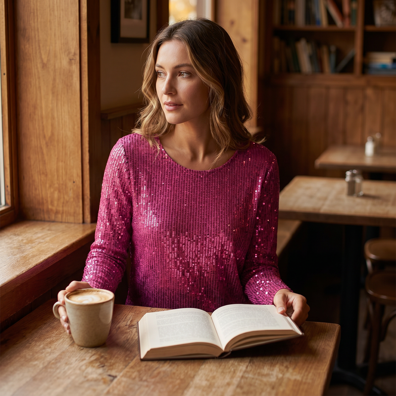 Esmée Sequin Knit Top — lifestyle