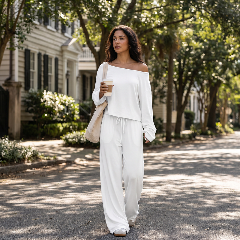 Vivienne Satin Top & Trouser Set — lifestyle