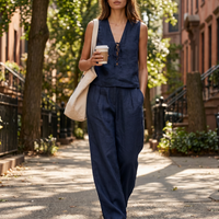 Conjunto de Lino Liv: Top y Pantalón