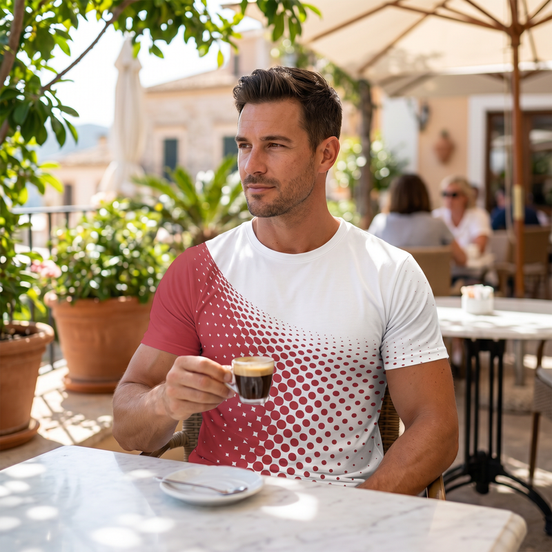 Men's Full Size Gradient Dot Print T-Shirt Plus Size — lifestyle