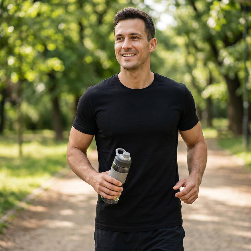 Men's Round Neck Short Sleeve Active T-Shirt — lifestyle