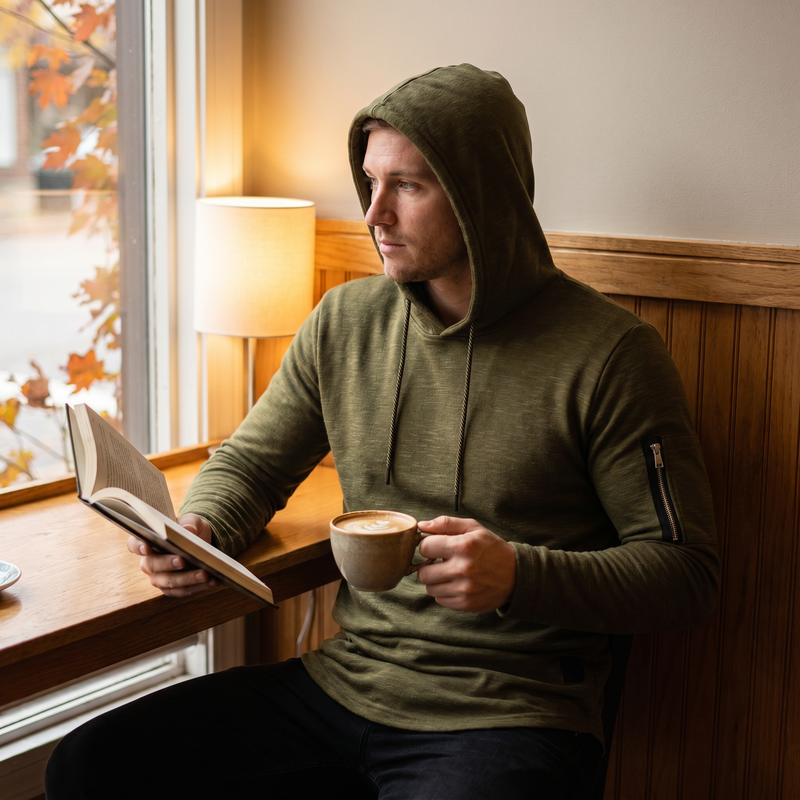 Men's Plus Size Casual Slim Fit Long Sleeve Hoodie — lifestyle