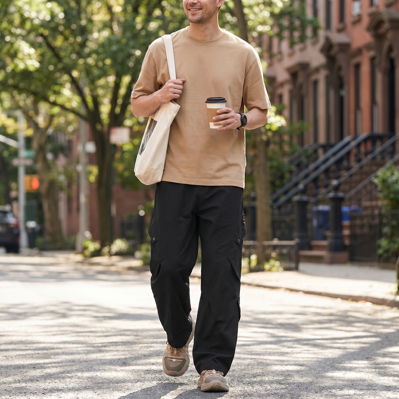 Men's Plus Size Loose Fit Cargo Pants — lifestyle