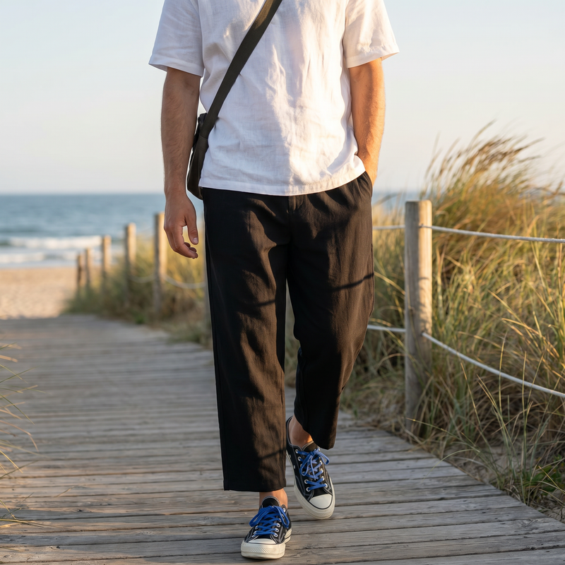 Men's Full Size Loose-Fit Cropped Casual Pants Plus Size — lifestyle