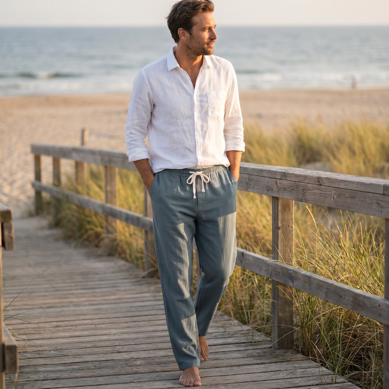 Men's Plus Size Loose Fit Drawstring Casual Pants — lifestyle