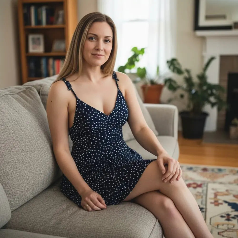 Celeste Polka Dot Strappy Sundress